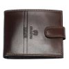  Emporio Valentini komplexný remienok hnedá kožená pánska peňaženka 12x10 cm