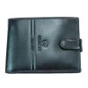  Emporio Valentini komplexný remienok čierna pánska kožená peňaženka 12,5x9,5 cm