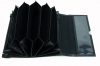 Unisex pravá kožená 7-vrecková čierna čašnícka / taxi peňaženka 20 cm