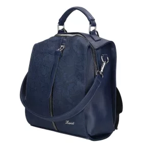    Karen Oliwia čierno-grafitová dámska vláknitá kožená kabelka, taška cez rameno