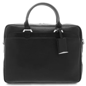    Giudi čierny, kožený držiak na notebook, aktovka 10"