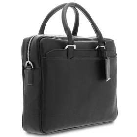    Giudi čierny, kožený držiak na notebook, aktovka 10"