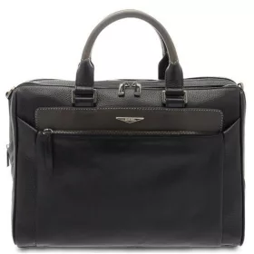    Giudi čierny, kožený držiak na notebook, aktovka 13"