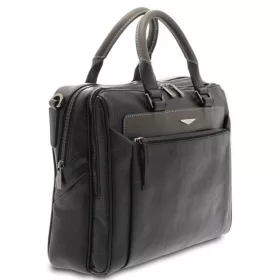    Giudi čierny, kožený držiak na notebook, aktovka 13"