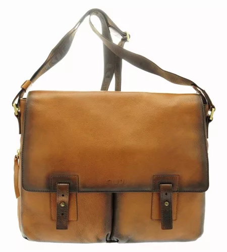  Giudi koňaková pánska kožená bočná taška 37 × 31 cm