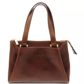    Dámska kožená taška cez rameno Giudi, Vacchetta, dvojitá priehradka na zips 24,5 × 18 cm