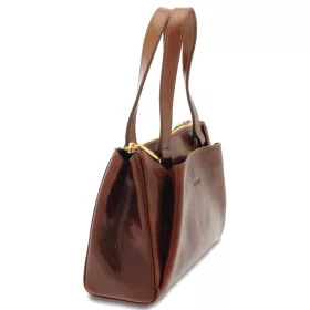    Dámska kožená taška cez rameno Giudi, Vacchetta, dvojitá priehradka na zips 24,5 × 18 cm