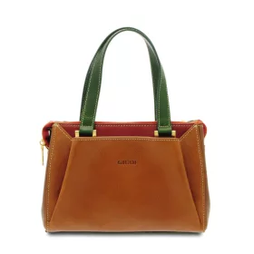    Dámska kožená dizajnová kabelka cez rameno Giudi Simona, Vacchetta 38 × 31 cm