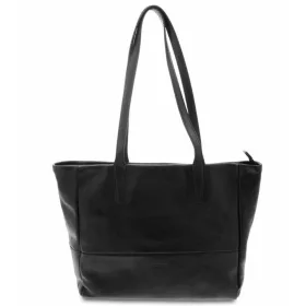    Čierna dámska kožená taška cez rameno Giudi 41 × 27,5 cm