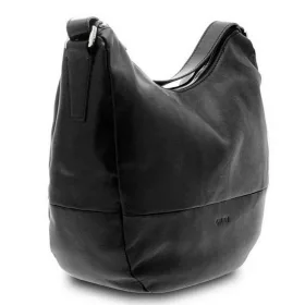    Giudi jednodielna dámska čierna kožená taška cez rameno, Vacchetta 36 × 27 cm