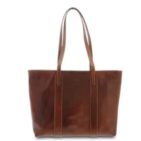    Dámska veľká kožená kabelka cez rameno Giudi, shopper Vacchetta 42 × 29 cm