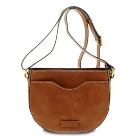    Dámska kožená taška cez rameno Giudi v tvare podkovy 24 × 19 cm