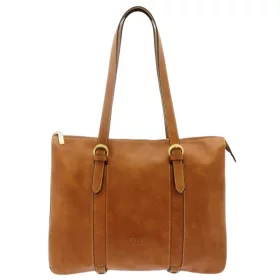    Dámska kožená taška cez rameno Giudi, Vacchetta, dvojitá priehradka na zips 24,5 × 18 cm