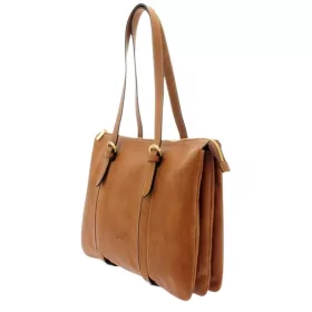    Dámska kožená taška cez rameno Giudi, Vacchetta, dvojitá priehradka na zips 24,5 × 18 cm