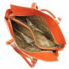  Giudi oranžová dámska kožená kabelka cez rameno 39 × 29 cm