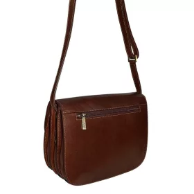    Hnedá dámska kožená kabelka cez rameno Giudi 27 × 19 cm