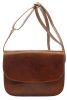  Hnedá dámska kožená kabelka cez rameno Giudi 23 × 17 cm