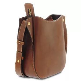    Dámska kožená dizajnová kabelka cez rameno Giudi Simona Tracollina, Vacchetta 28 × 22 cm