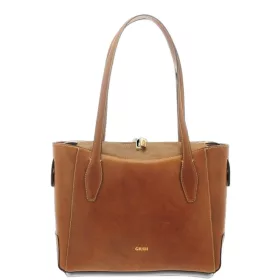    Dámska kožená kabelka Giudi classic style koňaková s popruhom cez rameno 33 × 25 cm