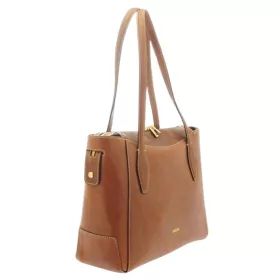    Dámska kožená kabelka Giudi classic style koňaková s popruhom cez rameno 33 × 25 cm