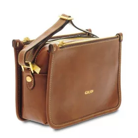    Giudi Clizia Tracollina dámska kožená kabelka cez rameno, Vacchetta 22 × 15 cm