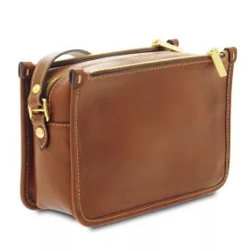    Giudi Clizia Tracollina dámska kožená kabelka cez rameno, Vacchetta 22 × 15 cm