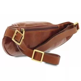  Giudi hnedá kožená taška na opasok 35 x 12 cm