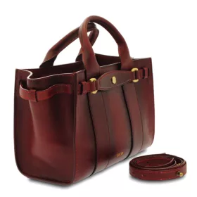    Dámska kožená dizajnová kabelka cez rameno Giudi Simona, Vacchetta 38 × 31 cm