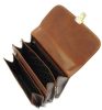  Hnedá pánska kožená kabelka Giudi, bočná taška 25 x 23 cm