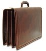  Giudi veľká trojkomorová hnedá kožená aktovka, taška na notebook 44 x 31 cm
