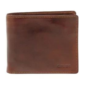  Hnedá pánska kožená peňaženka Giudi 12 × 9 cm