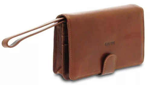  Giudi Borsello hnedá kožená taška do auta Vacchetta, aktovka 20 x 14 cm