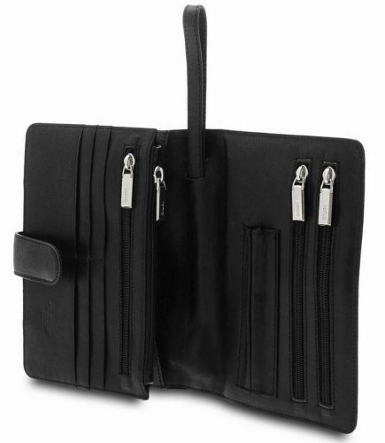  Giudi čierna kožená taška do auta Vacchetta, kufrík 22 x 14,5 cm