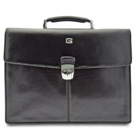  Giudi čierna kožená aktovka, aktovka