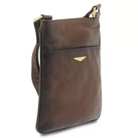    Giudi tmavohnedá pánska bočná taška z pravej kože 22 × 24 cm