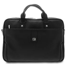  Giudi čierna kožená taška na notebook 15"