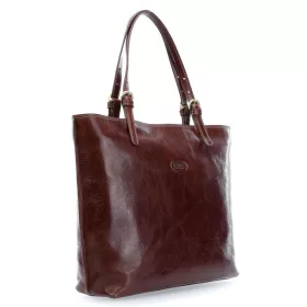    Dámska kožená kabelka Giudi classic style hnedej farby s popruhom cez rameno