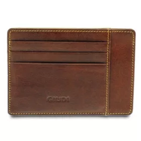  Kožený držiak na karty Giudi koňakovej farby