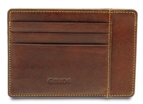  Kožený držiak na karty Giudi koňakovej farby