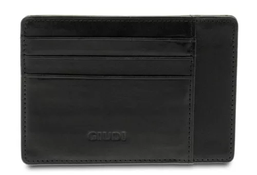  Čierny kožený držiak na karty Giudi