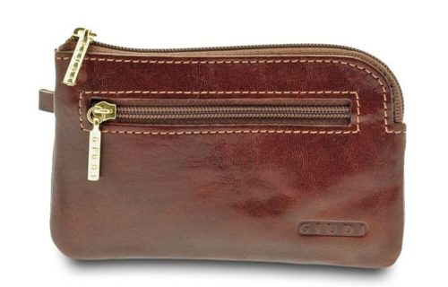  Hnedý kožený prívesok na kľúče Giudi