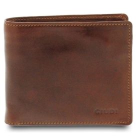    Giudi malá hnedá pánska kožená peňaženka Vacchetta 10 x 7,5 cm