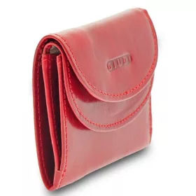  Malá červená kožená peňaženka Giudi 8,9 × 7,2 cm