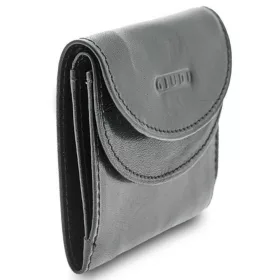  Giudi malá čierna kožená peňaženka 8,9 × 7,2 cm