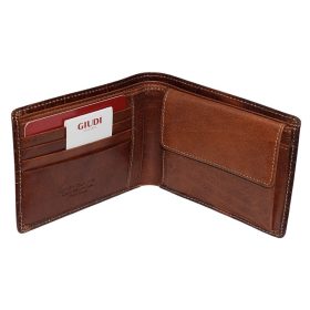    Krokodílí vzor Giudi, hnedá pánska kožená peňaženka 12 × 9 cm