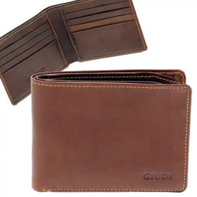  Giudi hnedý pánsky kožený držiak na karty, peňaženka