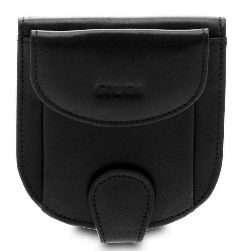  Giudi Vacchetta čierna kožená peňaženka podkovy 10,5 x 9,5 cm