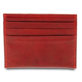  Malý červený kožený držiak na karty Giudi
