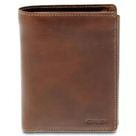    Hnedá pánska kožená peňaženka a aktovka Giudi 12,7 x 9,5 cm