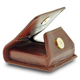  Kožená mini peňaženka Giudi hnedá Vacchetta 8 x 7 cm